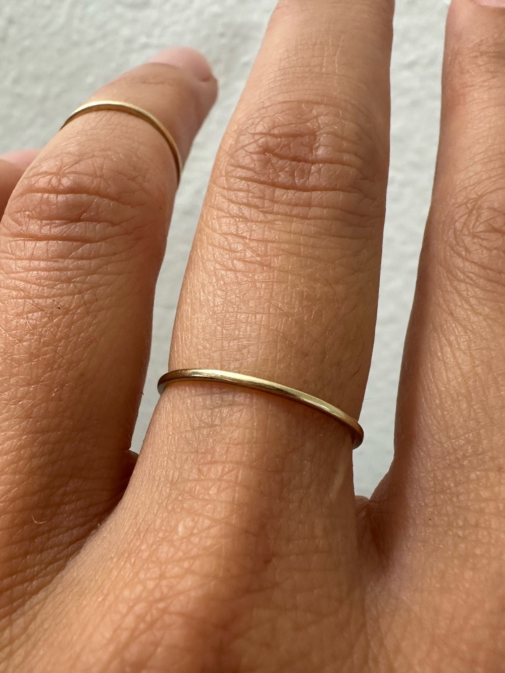 10k Solid Yellow Gold Stacking Ring Dainty Minimal Gold Thin Band Size 6.75